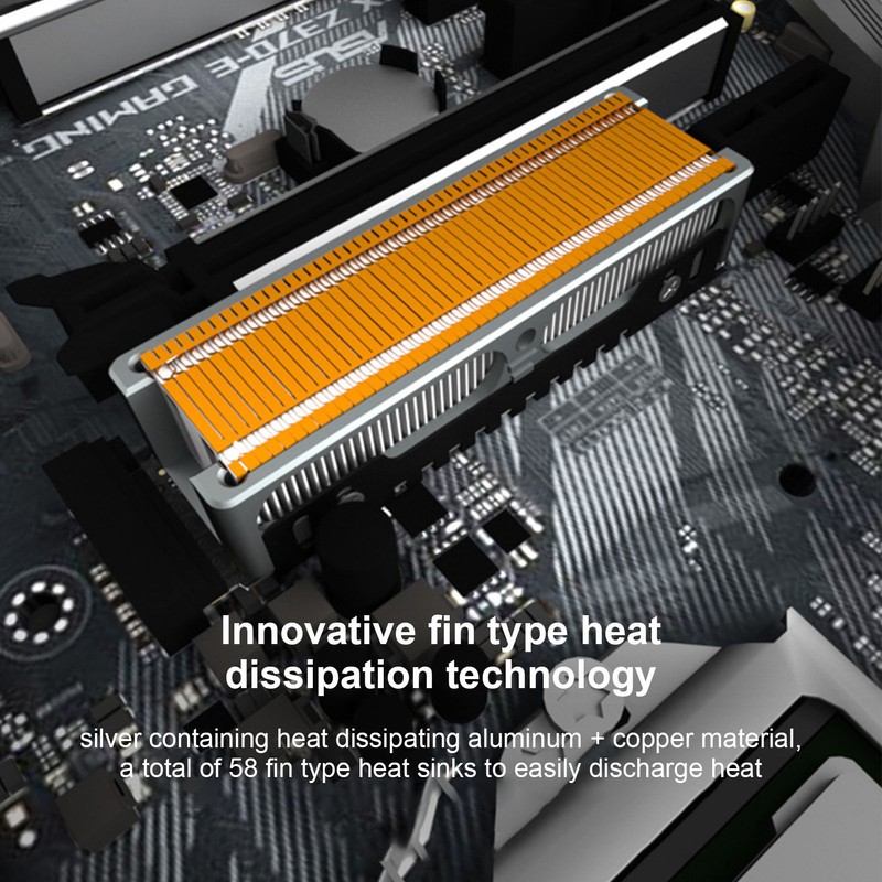 M.2 SSD Heatsink Good Fast Heat Dissipation 58 Exhaust Vents