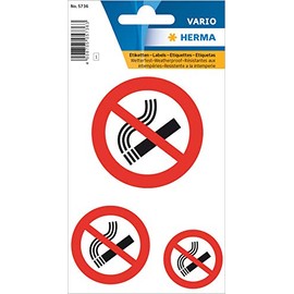 Herma 5736 please note NO SMOKING Labels – Pack of 3