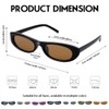 SCVGVER Oval Sunglasses for Women Men, 90s Skinny Sun Glasses,