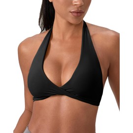 Sports Bra for Women Seamless Halter Padded Yoga Bras Backless Gym Workout Crop Tank Top with Built in Pads