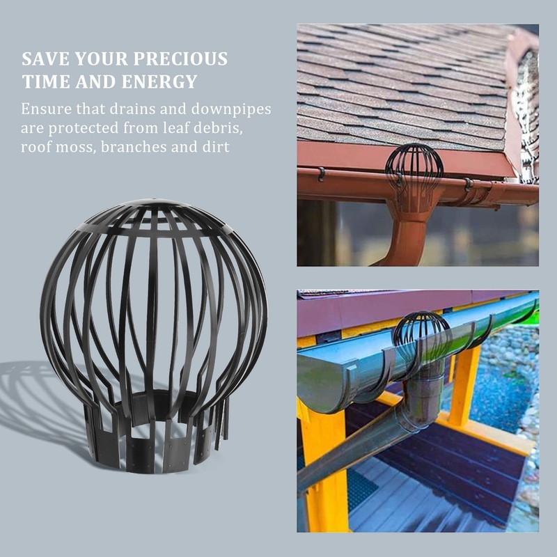 ZDSFSD 4PCS Gutter Guard Downspouts Filter Strainer Preventing Leaf Debris