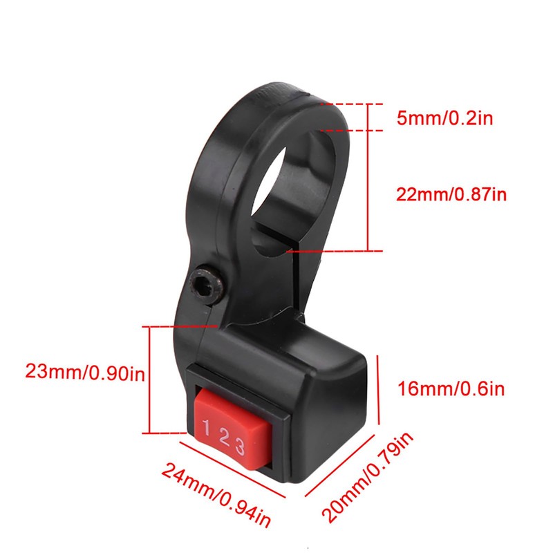 Klanata 22mm 7/8in Motorcycle Handlebar Switch, Electric 3 Speed Handlebar