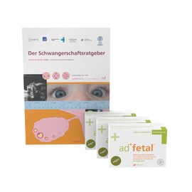 adfetal Vegan Prenatal – Perfect for Desiring Children, Pregnancy & Breastfeeding – Folic Acid, Iodide, Vitamin D, Algae DHA – 90 Capsules + "Pregnancy Guide" by Prof. Bühling