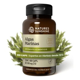 Natures Sunshine  Algas Marinas  Fibra y Mineral Esencial  Suplementos Alimenticios  100 Cápsulas                                                     