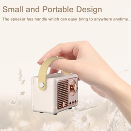 Retro Portable Bluetooth Speaker Teenage Girls Gifts Birthday Presents for Women,Her&Him,Kids,Adults,Boy Bluetooth Speaker Hands-Free Calling Support AUX,TF Card/U-Disk Bedroom Decor XMAS Gifts(Beige)