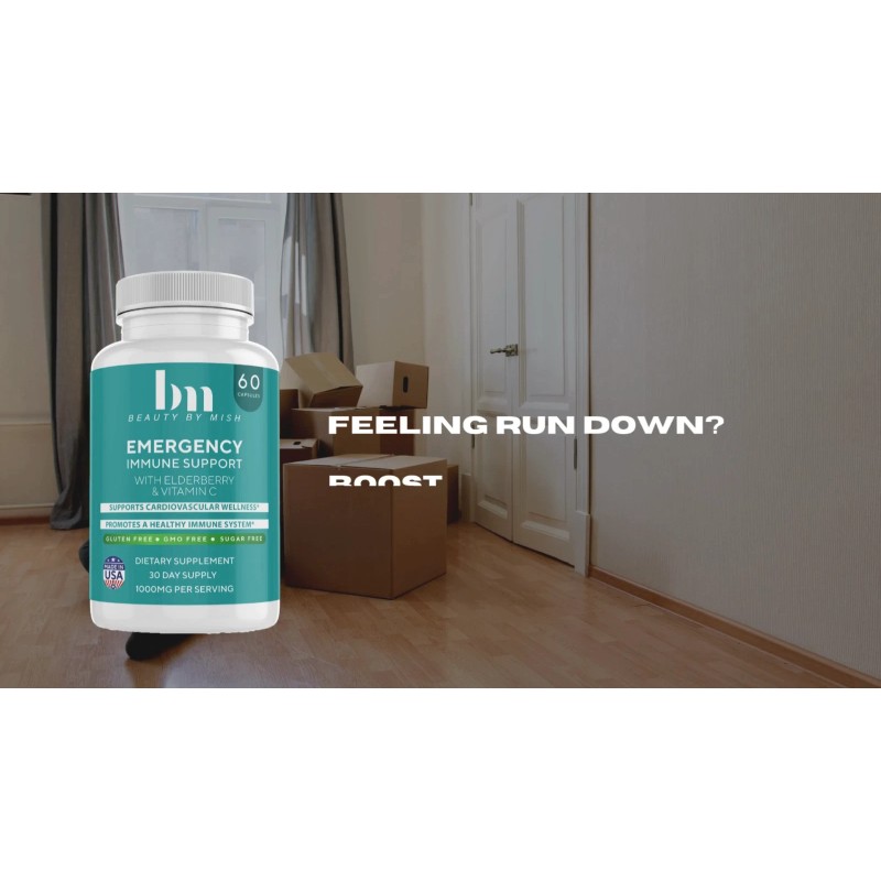 Emergency Immune Support 1000mg with Elderberry & Vitamin C (60