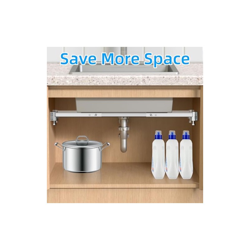 Qualward Undermount Sink Brackets,Adjustable Undermount Sink Support, Stainless Steel Installation