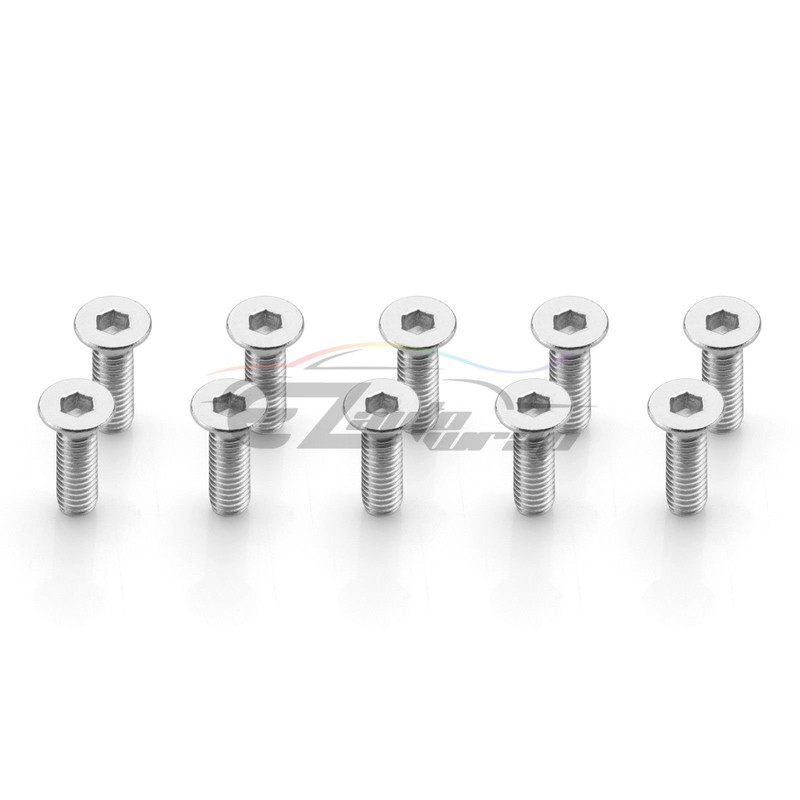 EZAUTO WRAP 10pcs Orange Billet Aluminum Fender Bumper Washer Bolt
