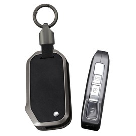 ontto Car Key Fob Cover Case fit for Kia Sportage R GT MK5 Stinger GT Sorento Picanto Ceed CD XCeed Cerato Forte flip Smart Key holder Metal Leather Shell keyring keychain bag accessories Black B