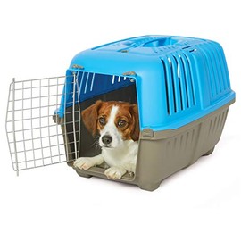 MidWest Homes for Pets Spree Travel Pet Carrier, Dog Carrier Features Easy Assembly and Not The Tedious Nut & Bolt Assembly of Competitors, Blue, 24-Inch Small Dog Breeds (1424SPB)