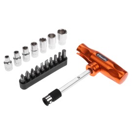MACHOMAN TBQ218 1/4" Dr. 18-Piece 2-Way T-Handle Screwdriver with Quick Change Bit Socket Adapter Set