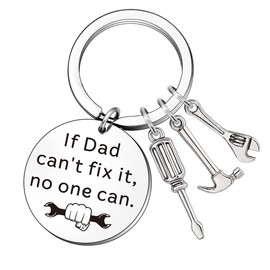 QMVMV If Dad Can't Fix It No One Can Repair Tools Keyring,Screwdriver/Hammer/Spanner Charm Key Chain Ring Gifts for Dad