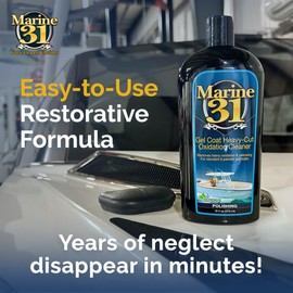 Marine 31 Heavy-Cut Gel Coat Oxidation Cleaner | Removes Oxidation & Restores Shine for Gel Coat Surfaces | Restores Luster & Smooth Finish | M31-210 | 16oz