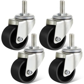 Landhoow 4 Pcs Floor Jack Casters for 3 Ton Floor Jack, Cast Iron Racing Jacks Caster Wheel with 10 mm Stem, Floors Jacks Replacement Parts, Up to 3 Tons for 1 Pair