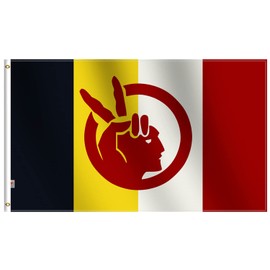 American Indian Movement Flag 3x5 Ft Large, Shiny Satin Fabric for Moderate-Outdoor&Indoor, 36x60inch Indigenous AIM native american flag Banner