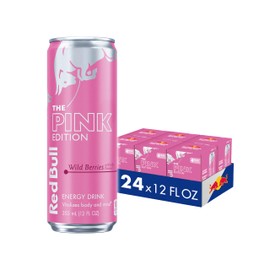 Red Bull Pink Edition Energy Drink, Wild Berries, 12 fl. oz., 6 x 4 Cans, Pack of 24 Cans, with 80mg Caffeine, Taurine & B Vitamins