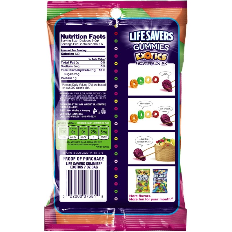 Lifesavers Gummies Exotics Pack Of 12 7 Ounce Variety Fruit