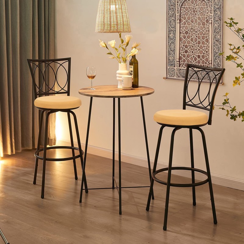 Deisy Dee 4PCS Round Bar Stool Seat Covers Stretch Round