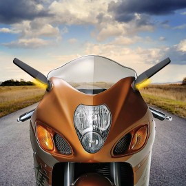 CB Adjustable Rearview Wind Wing Mirrors w/LED Lights For Suzuki Hayabusa GSXR1300R