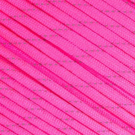 West Coast Paracord Solid Neon 550 Paracord (Reflective Neon Pink, 25 Feet)