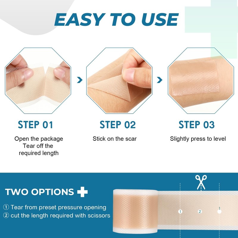 Silicone Scar Sheets, Silicone Scar Tape(1.8”x 157” Roll-4M), Silicone Scar