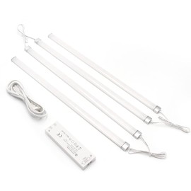 VST Under Cabinet Lighting Kit Plug in,Wired 4Pcs (16.5inch/420mm) Wired Dimmable Ultra-Thin LED Lights with Touch Control, Super Bright for Kitchen Counter Closet Shelf Lights(Cool White 6500K)