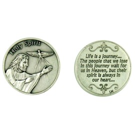 Lumen Mundi Life is a Journey Jesus Christ with Holy Spirit Dove Pocket Token