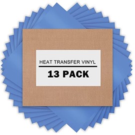 XSEINO Heat Transfer Vinyl Bundle:13Pack 12" x 10" PU HTV Vinyl for ShirtsÔºåSkyBlue Iron on Vinyl for Cricut and All Cutter MachineÔºåEasy to Cut & Weed for DIY Heat Vinyl Design