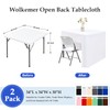 Wolkemer 2 Pack Open Back Fitted Tablecloth Square 34x34 Inch,