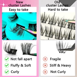 Pack of 70 Individual Cluster Eyelashes, DIY Individual Eyelash Extension Extensions, Cluster Eyelashes, Individual False Eyelashes for Individual Eyelashes at Home (D-curl, 10-15 mm Mix-BE14)