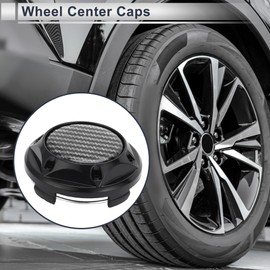 RATCHROLL 1 Pc Universal Wheel Center Caps Hub Caps Rim Center Caps OD: 68mm / 2.68" Black Plastic for Ford for Chevy with Black Carbon Fiber Pattern Sticker
