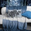 JWH Decorative 3D Rose Flowers Throw Pillow Cover Soft Velvet