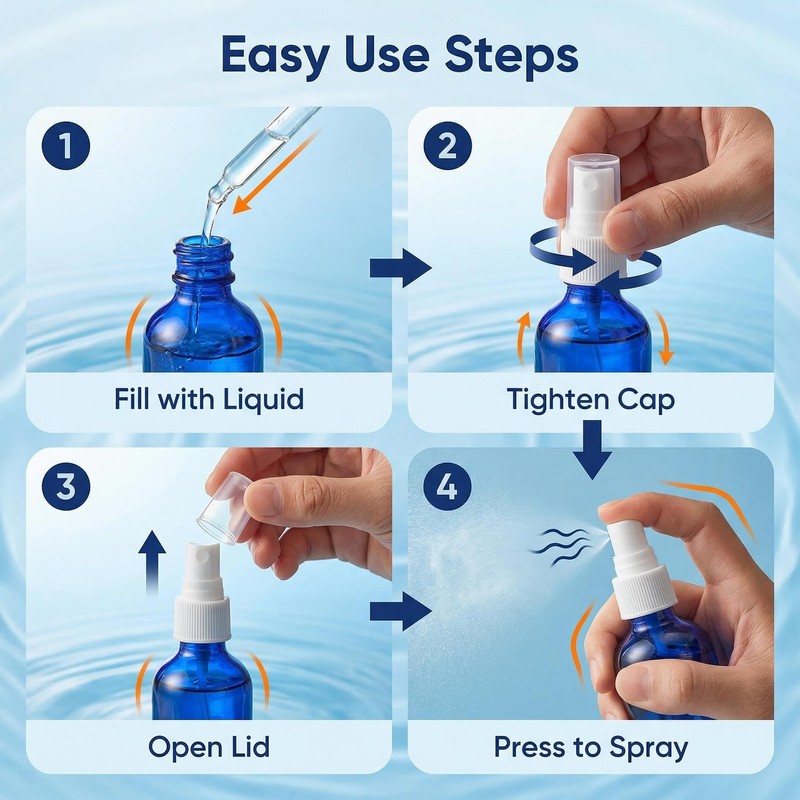 6PCS 0.34oz 10ml Empty Nasal Spray Bottles, Glass Refillable Fine