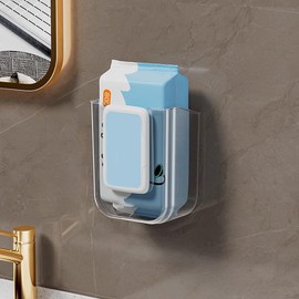 Toilet Wipes Holder,Wipes Holder Organizer Box Storage Container Wall Mounted - Refillable Tissue Dispenser for Bathroom Kitchen Bedroom Family Home