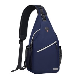 MOSISO Brusttasche Sling Bag Sling Rucksack Schulterrucksack,Polyester Multipurpose Crossbody Schultertasche Umhängetasche Sporttasche Reise Wander Daypack für Herren Damen, Navy Blau