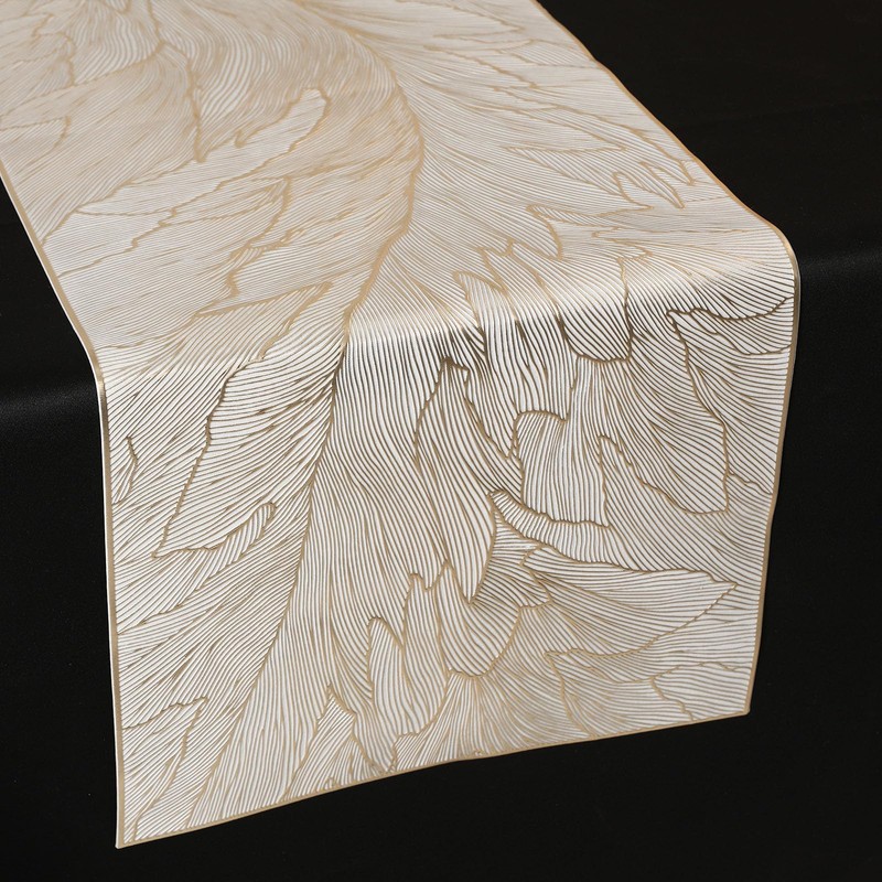 FAVE Gold Table Runner 35.5 Inches Dining Table Runner Waterproof