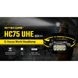 Nitecore HC75 UHE 3000 Lumen USB-C Rechargeable Zoomable Work Headlamp