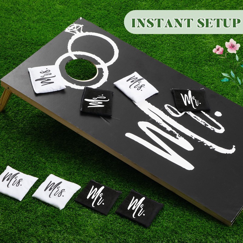 JolliLudo 11 Pcs Wedding Cornhole Set for Reception, Mr &