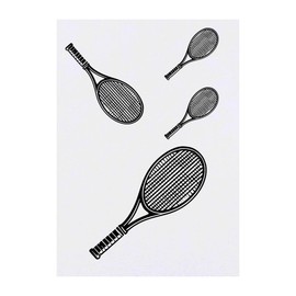 Azeeda 4 x 'Tennisschläger' Temporäre Tattoos - Wasserfest, Hautfreundlich & Ungiftig · Transfers in Verschiedenen Größen (TO00074250)