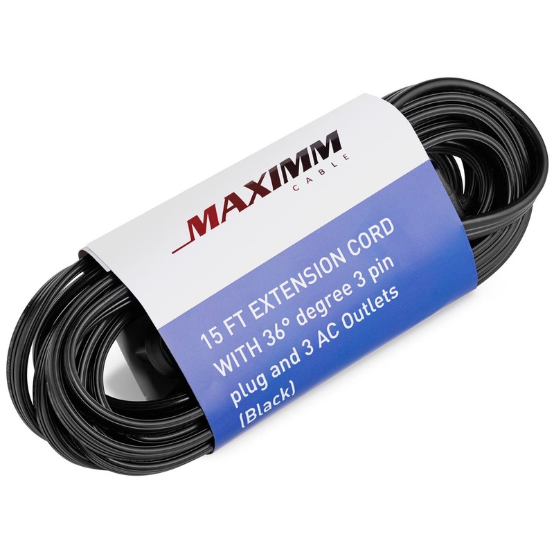 Maximm Cable 25 Feet Flat Plug Extension Cord/Wire, Multi Outlet