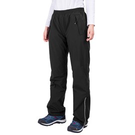 33,000ft Women's Rain Pants, Lightweight Waterproof Rain Over Pants, Windproof Hiking Pants for Outdoor, Fishing, Rainy Day Black
