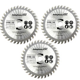 Pack of 3 HM Saw Blades Diameter 85 x 15 mm 36 Teeth Circular Saw Blade Circular Saw Hand Circular Saw for Wood Plastic Compatible with Bosch GKS 10.8-12 V LI
