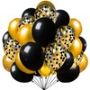 Firomi Metallic Chrome Gold Black Latex Balloons 12 Inch 70