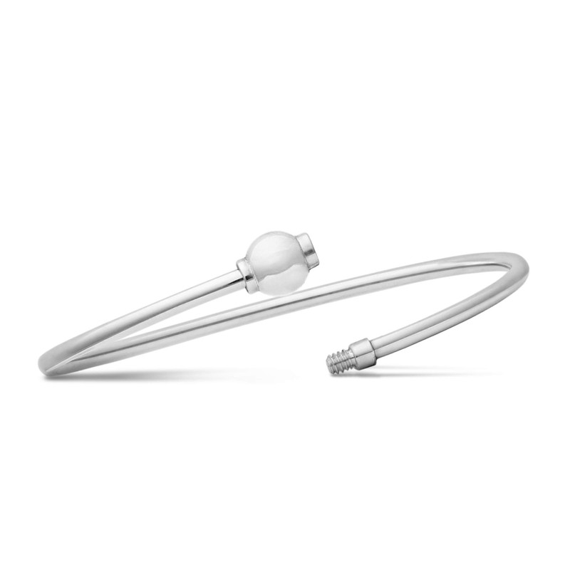 Lighthouse Creations The Traditional Sterling Silver Single Ball Threaded Bracelet