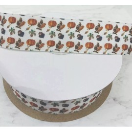 Unbranded Grosgrain Ribbon 1.5" 2 Yards Fall Leaves Thanksgiving Autumn Leaves Printed.