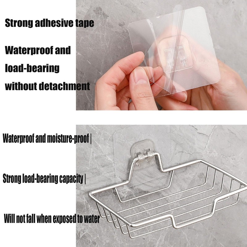 2 Pcs Soap Dish Holder, No Drilling, 304 Rustproof Stainless