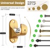 ANDGOO 6 Pack Curtain Rod Brackets No Drilling, Gold Curtain