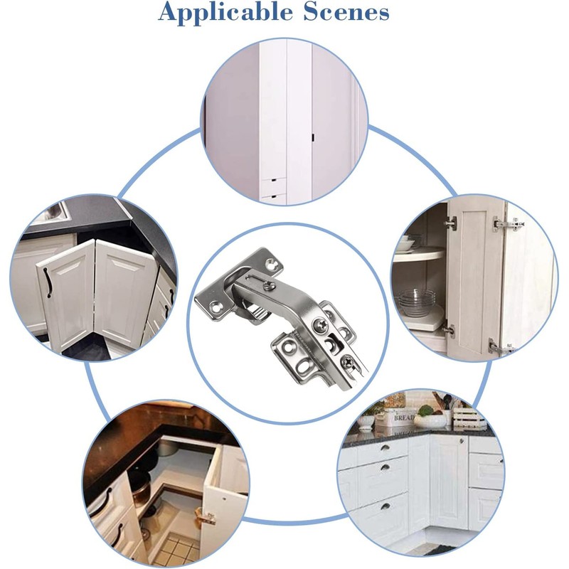 LUCKYBEE 2pcs 135 Degree Corner Hinges Kitchen Cabinet Hinges Concealed