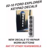 World Graphix 02-10 FORD EXPLORER KEYLESS ENTRY DOOR KEYPAD DECAL