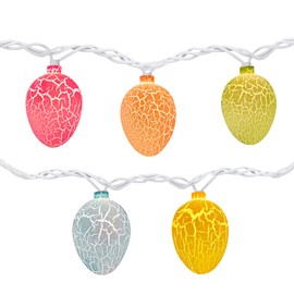 Easter String Lights, 8.5Ft Easter Day Egg Lights with 10 Multicolor Crack Egg, Plug-in Easter Fairy String Lights Waterproof Connectable for Indoor Bedroom Patio Garden Spring Theme Party Decor